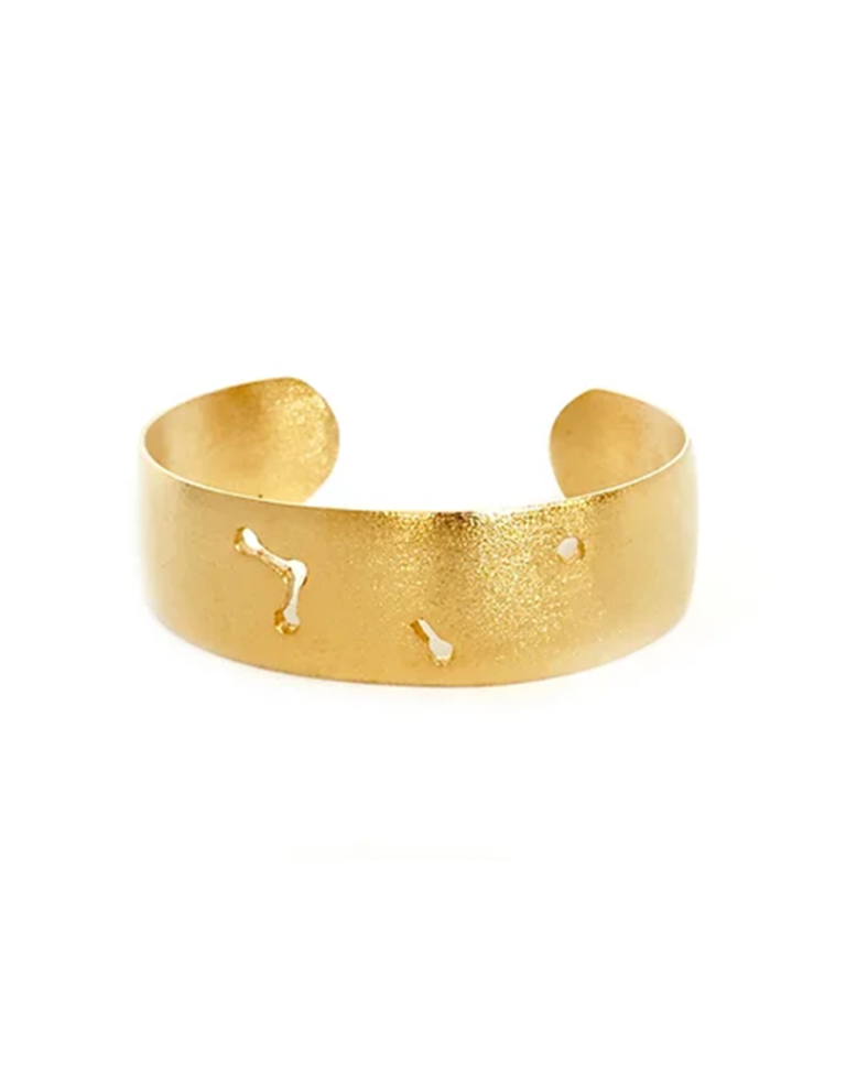 Constellation bracelet finished in 14k gold plating.
