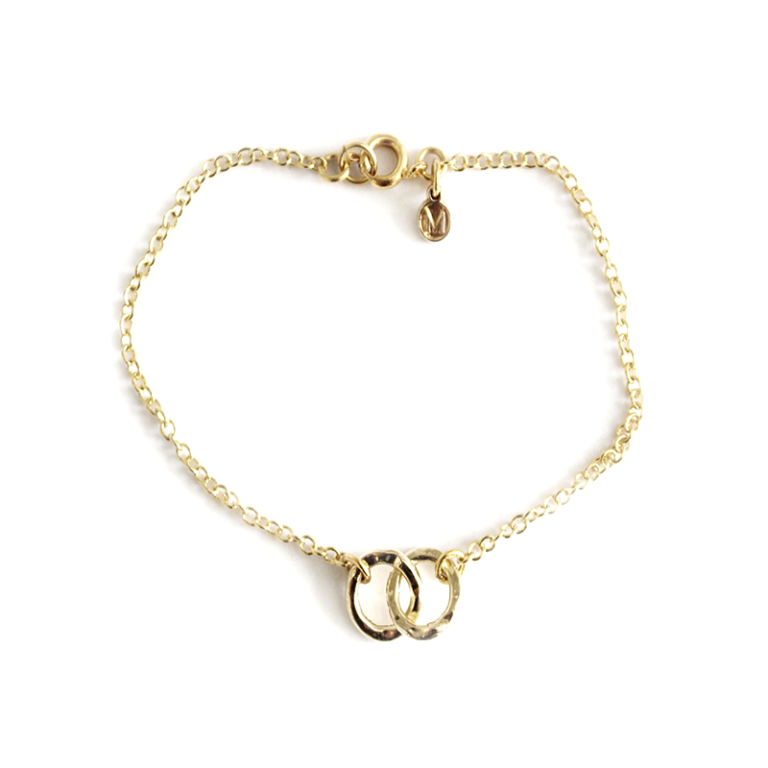 Bracelet with "Union" Charm, finished in 14K Gold Plate
