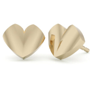 Puff Heart Stud Earrings 14KYG (Price Upon Request)
